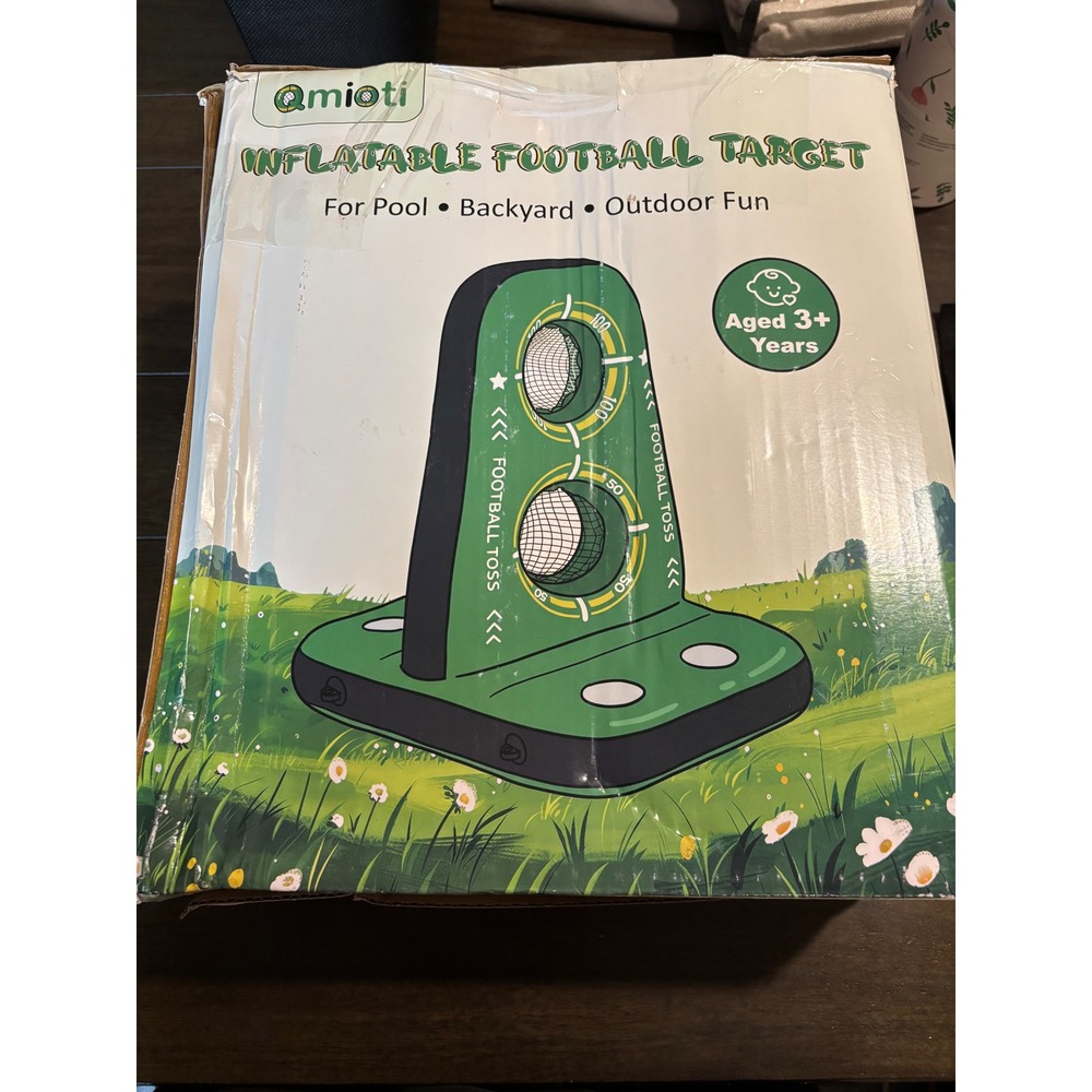 Qmioti Inflatable Football Target Toss Game Outdoor Pool Backyard Kids QMB1